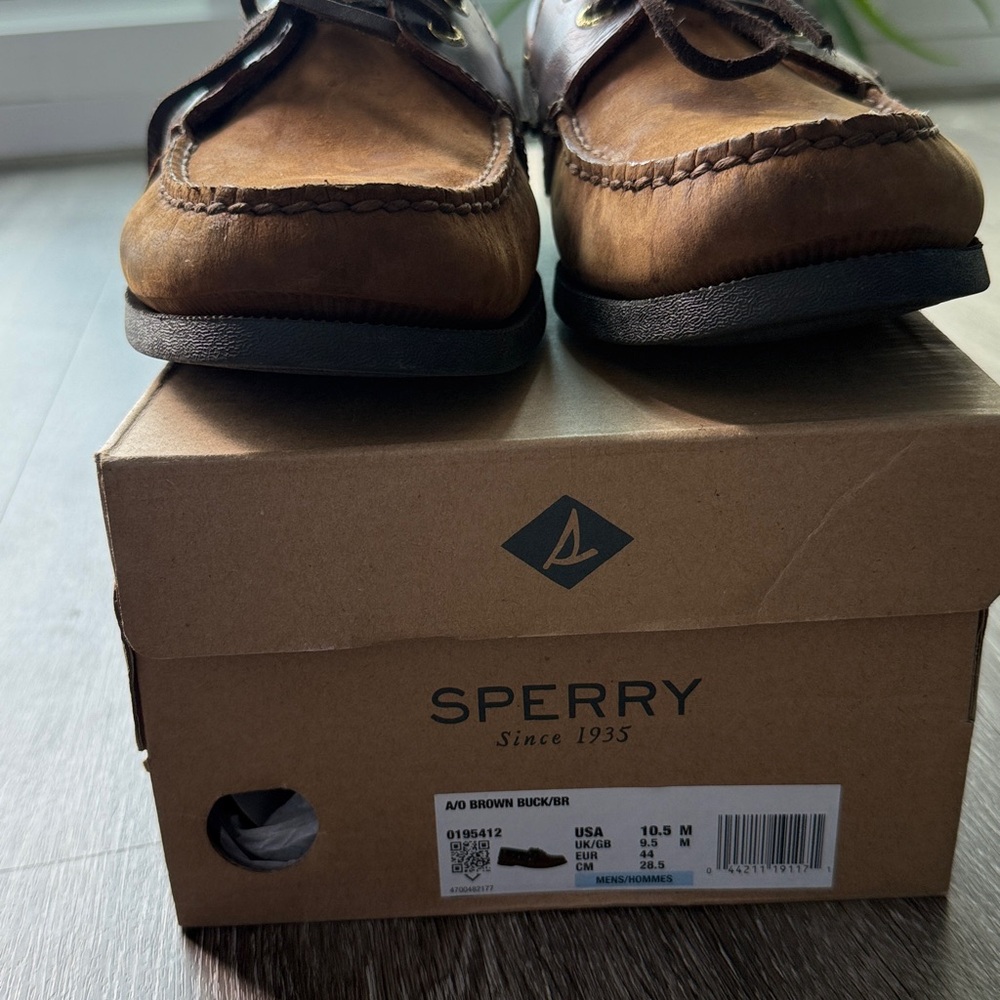 Sperry Tan Leather Boat Shoes - Picture 2 of 4